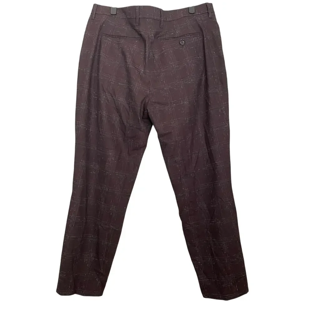 Ted Baker Men's Ddarto‎ Boucle Classic Fit Trousers Brown Pattern 36R